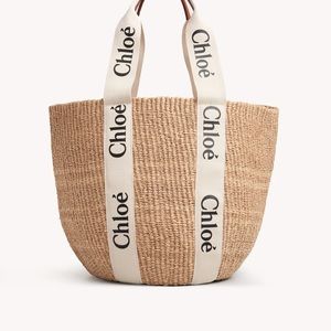 CHLOE Large Raffia Woody Tote